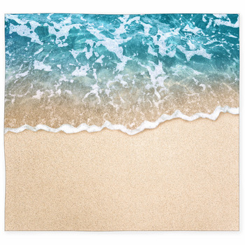 Soft Blue Ocean Wave On Clean Custom Size Floor Mat