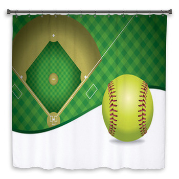 Softball And Field Copyspace Custom Size Shower Curtain