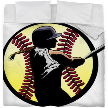 Softball Batter Closeup Fleece Bed Blanket