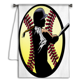 Softball Batter Closeup Towel
