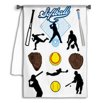 Softball Elements Vector Towel