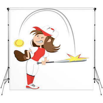 Softball Girl Custom Size Backdrop