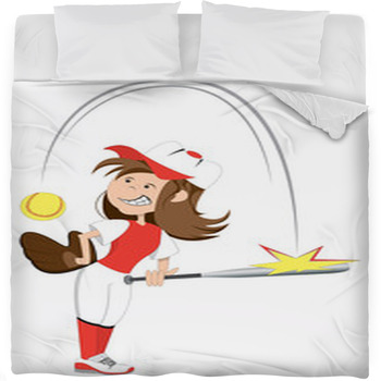 Softball Girl Fleece Bed Blanket
