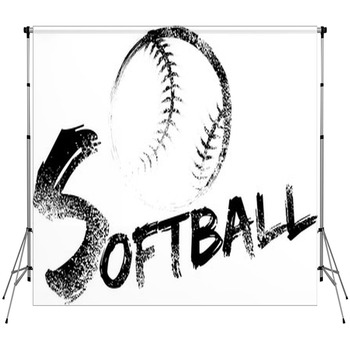 Softball Grunge Streak Custom Size Backdrop