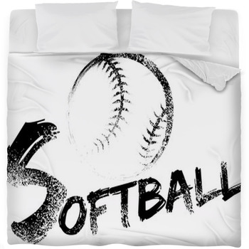 Softball Grunge Streak Fleece Bed Blanket