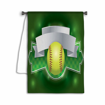 Softball Label And Banner Illustration Towel