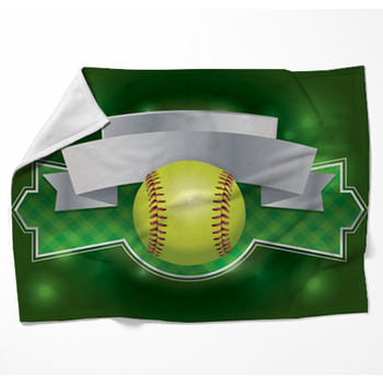 Softball Label And Banner Woven Throw Blanket