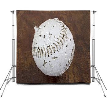 Softball That Has Been Chewed On Custom Size Backdrop
