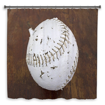 Softball That Has Been Chewed  Custom Size Shower Curtain