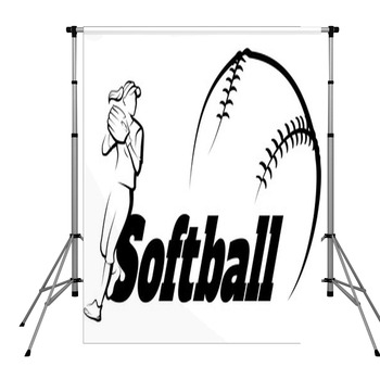 Softball Throw With Text Banner Pole Pocket Backdrop