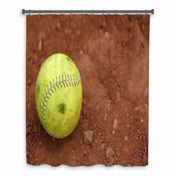 Softball, Well Used Custom Size Shower Curtain