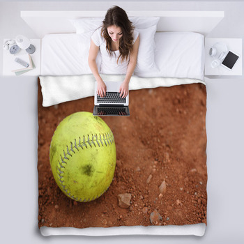 Softball, Well Used Fleece Blanket