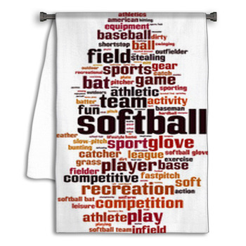 Softball Word Cloud Concept Vector Illustration Towel