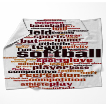 Softball Word Cloud Concept Vector Woven Throw Blanket