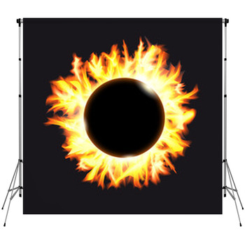 Solar Eclipse Frame Of Solar Fleece Backdrop