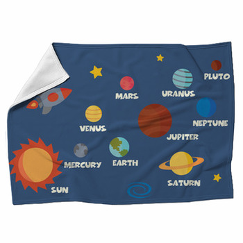 Solar System Fleece Blanket Throws Free Personalization