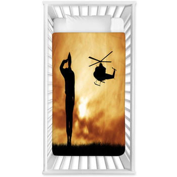Soldiers Silhouette Baby Crib Comforter