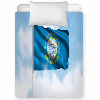 South Dakota Flag Waving With Clouds Toddler Comforter
