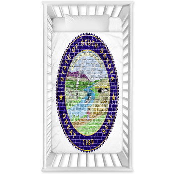 South Dakota Seal Us Flag Painted Baby Crib Comforter