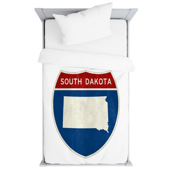 South Dakota State Interstate Road Sign Toddler Duvet