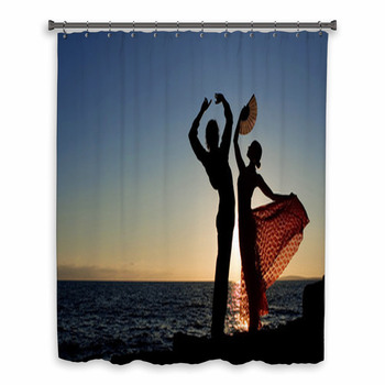 male ballet dancer Shower Curtain jump dance pose art style grace bathroom decor bath curtains custom size long wide waterproof