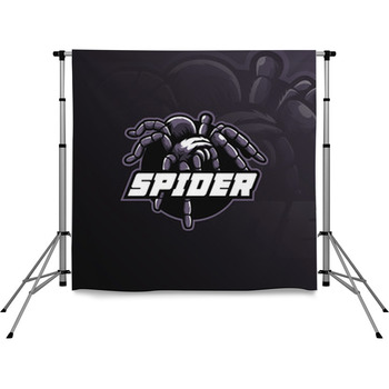 Spider Mascot Logo Design Vector Pole Pocket Backdrop