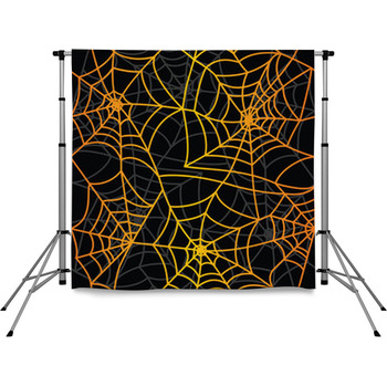 Spider's Net Pattern Black Pole Pocket Backdrop