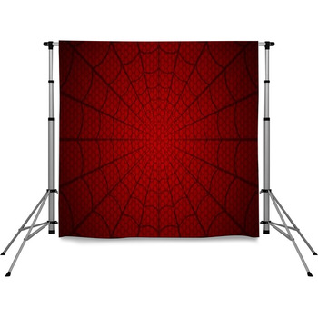Spider Web Cobweb On Red Pole Pocket Backdrop