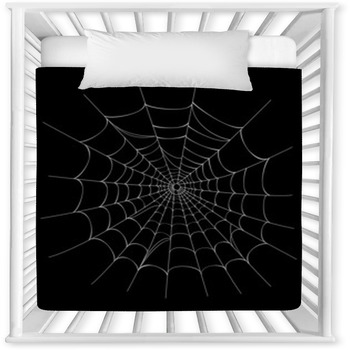 Spider Web On Black  Vector EPS AI 8 Baby Crib Comforter