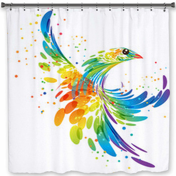 Splash Fantasy Bird Custom Size Shower Curtain