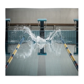 Splashes After Swimmers Jump In A Custom Size Floor Mat