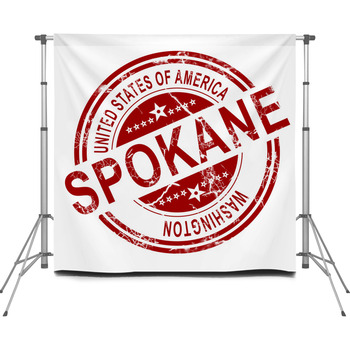 Spokane Washington Stamp With Custom Size Backdrop