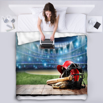 Baseball clearance fleece blanket
