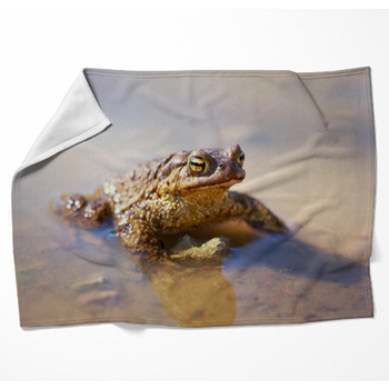 Spring Brown Frog Woven Throw Blanket