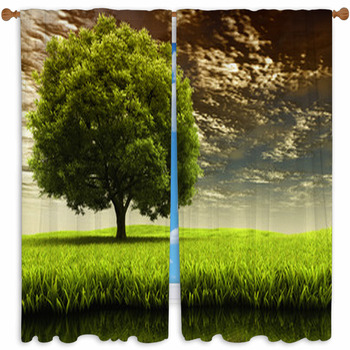 Spring Landscape Custom Size Window Curtain