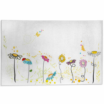 Spring Time Colorful Daisy Spring Flowers Area Rug