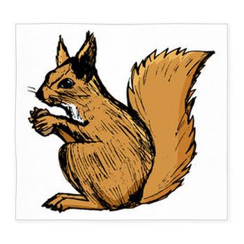 Squirrel, Illustration Of Custom Size Floor Mat