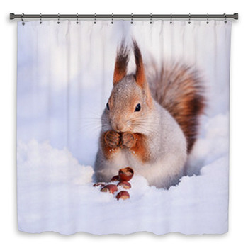 Squirrel On The Snow Shower Curtain