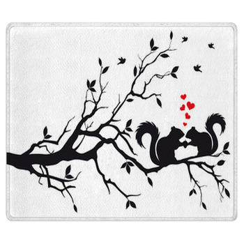 Squirrels On Tree, Vector Area Rug