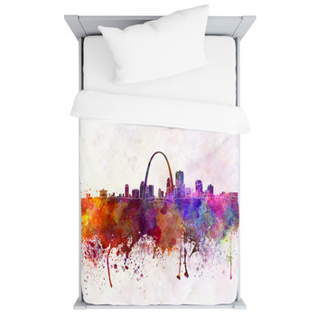 St Louis Skyline In Watercolor Background Toddler Duvet