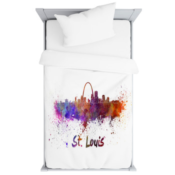 St Louis Skyline In Watercolor Toddler Duvet