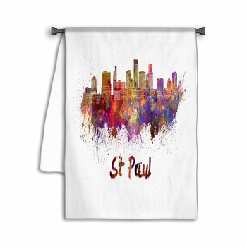 St Paul Skyline In Watercolor Towel