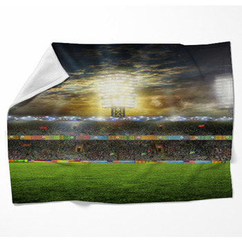Stadium With Fans Woven Throw Blanket