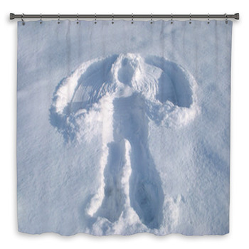 Stamp On Pole Snow Like Angel  Custom Size Shower Curtain