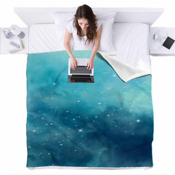 Star Field In Galaxy Space With Fleece Bed Blanket
