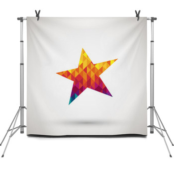 Star Icon With Colorful Diamond Fleece Backdrop