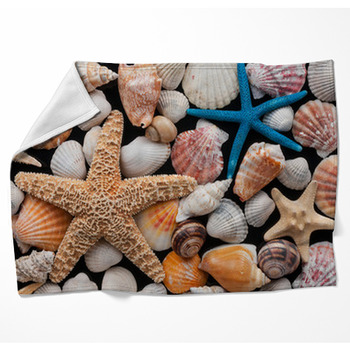 Starfish And Shells Woven Throw Blanket