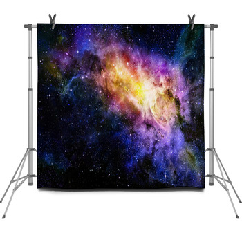 Starry Deep Outer Space Nebual And Fleece Backdrop