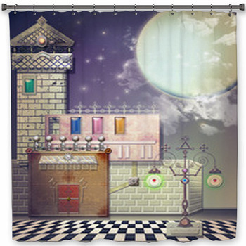 Starry Night In The Old Place Shower Curtain