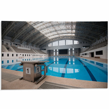 Starting Block No 1 In An Empty Swimming Pool Area Rug